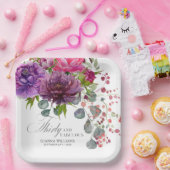 30歳と素晴エレガントらしいフローラ30歳の誕生日 ペーパープレート (パーティー)