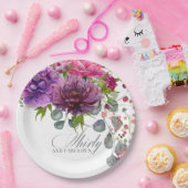 30歳と素晴エレガントらしいフローラ30歳の誕生日 ペーパープレート (パーティー)