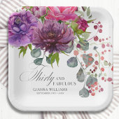 30歳と素晴エレガントらしいフローラ30歳の誕生日 ペーパープレート