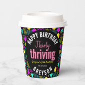 30歳と繁栄するブラックとレトロ30歳の誕生日 紙コップ (裏面)