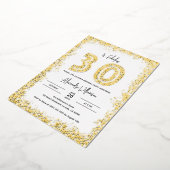 30歳と30歳の誕生日パーティー実在金ゴールド 箔招待状 (回転した状態)
