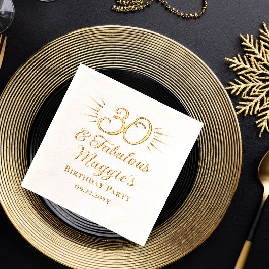 30歳と30歳の誕生日パーティー 箔ナプキン