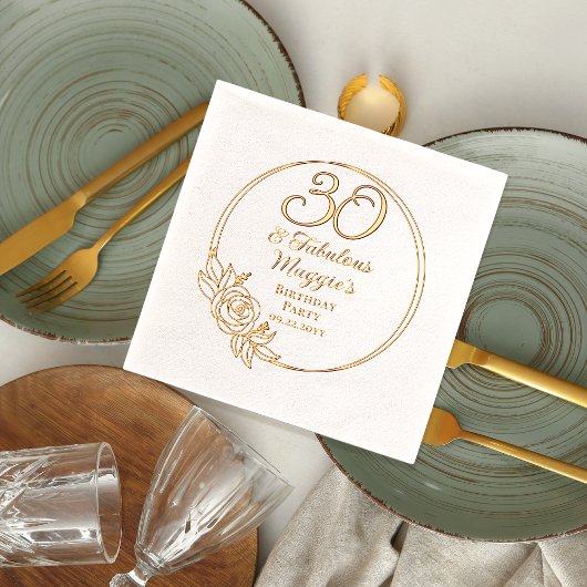 30歳と30歳の誕生日パーティー 箔ナプキン