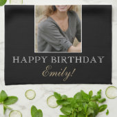 30歳と30歳エレガントの誕生日の写真 キッチンタオル (折り畳み)