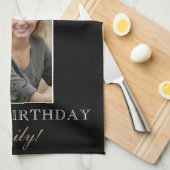 30歳と30歳エレガントの誕生日の写真 キッチンタオル (四つ折り)