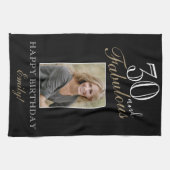 30歳と30歳エレガントの誕生日の写真 キッチンタオル (横)