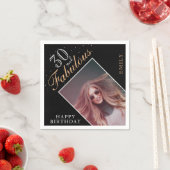 30歳と30歳エレガントの誕生日パーティー写真 スタンダードカクテルナプキン (インサイチュ)