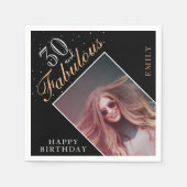 30歳と30歳エレガントの誕生日パーティー写真 スタンダードカクテルナプキン (正面)