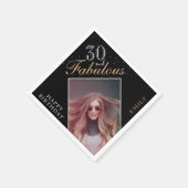 30歳と30歳エレガントの誕生日パーティー写真 スタンダードカクテルナプキン (角)