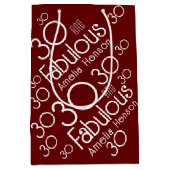 30歳と30歳モダンの誕生日 ミディアムペーパーバッグ (正面)