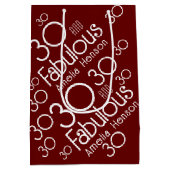 30歳と30歳モダンの誕生日 ミディアムペーパーバッグ (裏面)