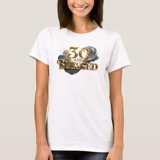 30歳になって祝福されたビジュアルデザイン Tシャツ (正面)