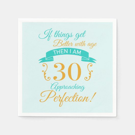 30歳になる誕生日 スタンダードカクテルナプキン (正面)