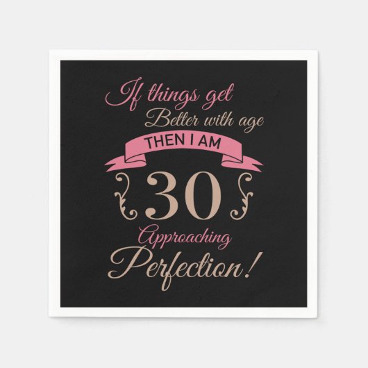 30歳になる誕生日 スタンダードカクテルナプキン (正面)