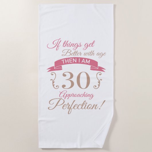 30歳になる誕生日 ビーチタオル (正面)