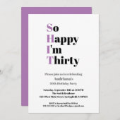 30歳のおもしろい誕生日30歳で嬉しい 招待状 (正面/裏面)