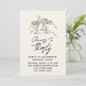 30歳のお祝いにおしゃれなレトロフォトバースデー 招待状 (スタンド正面)