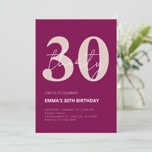 30歳のお祝い 招待状 (スタンド正面)