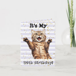 30歳のお誕生日すごいかわいいタビー猫カード カード