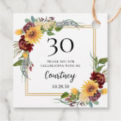 30歳のお誕生日ひまわり フェイバータグ (裏面)