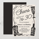 30歳のウェスタン誕生日おめでとう 招待状 (正面/裏面)