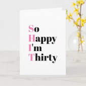 30歳のバースデーおもしろいタカード カード (黄色い花)