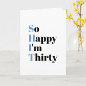 30歳のバースデーおもしろいタカード カード (黄色い花)