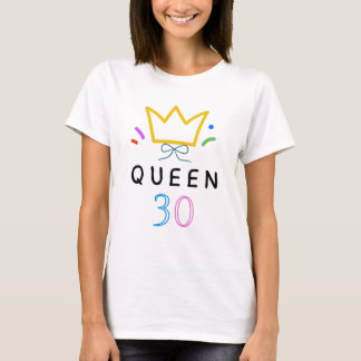 30歳のバースデークイーン ミニマルラインアート Tシャツ