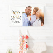 30歳のバースデーモダンタブラック&金ゴールド写真コラージュ 横断幕 (インサイチュ)