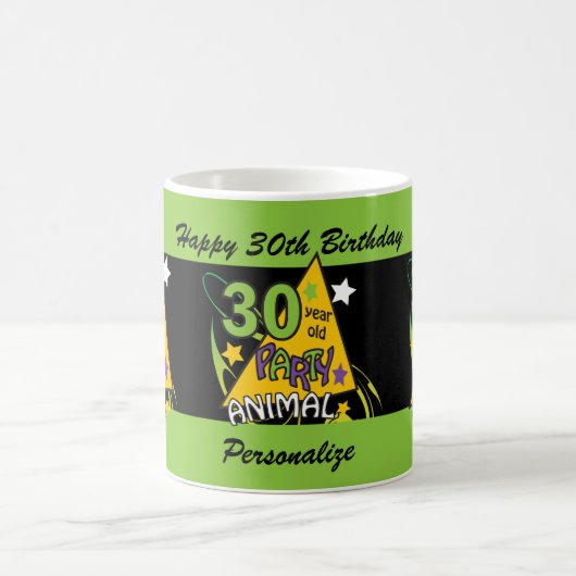30歳のパーティー動物- 30歳の誕生日 コーヒーマグカップ (中央)