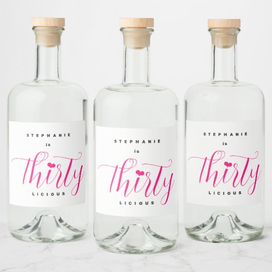 30歳のパーティー33歳のピンク文字 リキュールボトルラベル (ボトル)