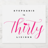 30歳のパーティー33歳のピンク文字 リキュールボトルラベル (シングルラベル)