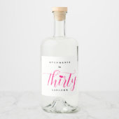 30歳のパーティー33歳のピンク文字 リキュールボトルラベル (正面)