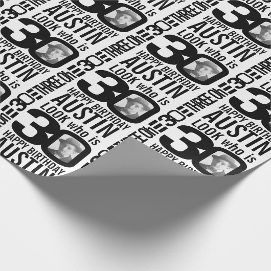 30歳のフォトモノカスタムラル30歳の誕生日 ラッピングペーパー (角)