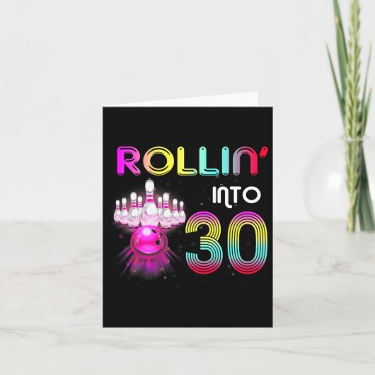 30歳のボーリング誕生パーティー30歳の誕生日 カード (正面)