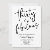 30歳のミニマル誕生日パーティー 招待状 (正面)