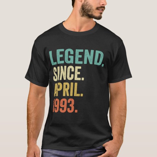 30歳の伝説1993年4月30日の誕生日 Tシャツ (正面)