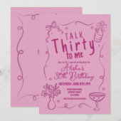 30歳の夜の誕生日パーティー 招待状 (正面/裏面)