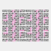 30歳の女の子の写真白黒ホットピンクウォー ラッピングペーパーシート (正面3)