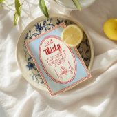 30歳の手描きケーキ クィルキー ファン バースデー 招待状