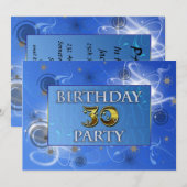 30歳の抽象的なライトの誕生日パーティー招待状 招待状 (正面/裏面)