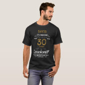 30歳の男の子パーソナライズされた金ゴールドホワイト文字 Tシャツ (正面フル)