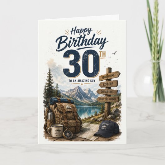 30歳の男性の誕生日 カード (正面)