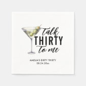 30歳の私に汚いマルティニ30歳の誕生日を話す スタンダードカクテルナプキン (正面)