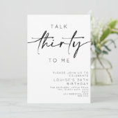 30歳の私に話しかけて ミニマリストな30歳の誕生日 招待状 (スタンド正面)