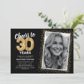 30歳の節目をお祝いしよう 30歳の誕生日写真 招待状 (スタンド正面)