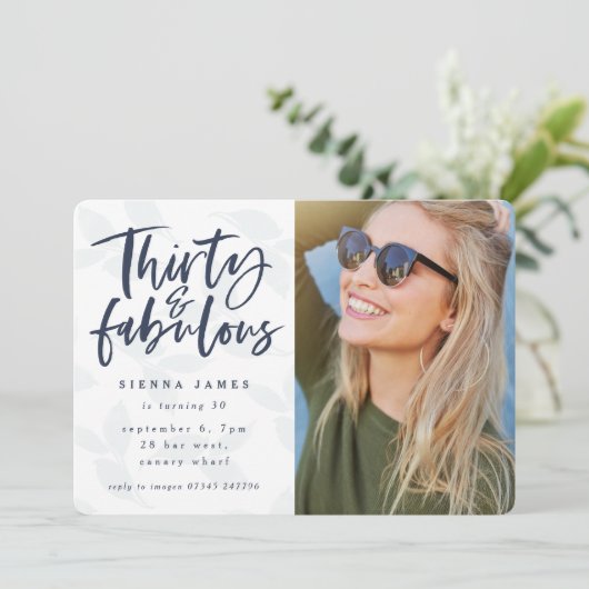 30歳の素晴らしい誕生日パーティーの写真招待状 招待状 (スタンド正面)