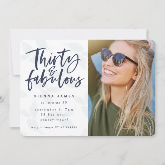 30歳の素晴らしい誕生日パーティーの写真招待状 招待状 (正面)
