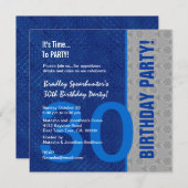 30歳の誕生モダン日青と銀S300 招待状 (正面/裏面)