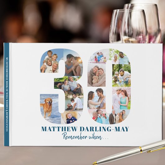 30歳の誕生日いつ…青いコラージュ ゲストブック